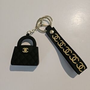 Fashion bag charm (key chain or Christmas ornament) BLACK